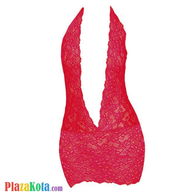 L1197 - Baju Tidur Dinas Malam Wanita Lingerie Bodycon Sheath Dress Seksi Halter Merah Transparan Belahan Dada Rendah - Photo 1 L1197 - Baju Tidur Dinas Malam Wanita Lingerie Bodycon Sheath Dress Seksi Halter Merah Transparan Belahan Dada Rendah - Photo 1