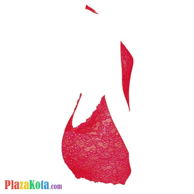 L1197 - Baju Tidur Dinas Malam Wanita Lingerie Bodycon Sheath Dress Seksi Halter Merah Transparan Belahan Dada Rendah - Photo 2 L1197 - Baju Tidur Dinas Malam Wanita Lingerie Bodycon Sheath Dress Seksi Halter Merah Transparan Belahan Dada Rendah - Photo 2