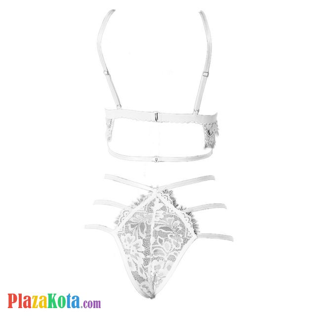 B327 - Pakaian Dalam Wanita Bra Set Bralette Seksi Putih Transparan - Photo 2