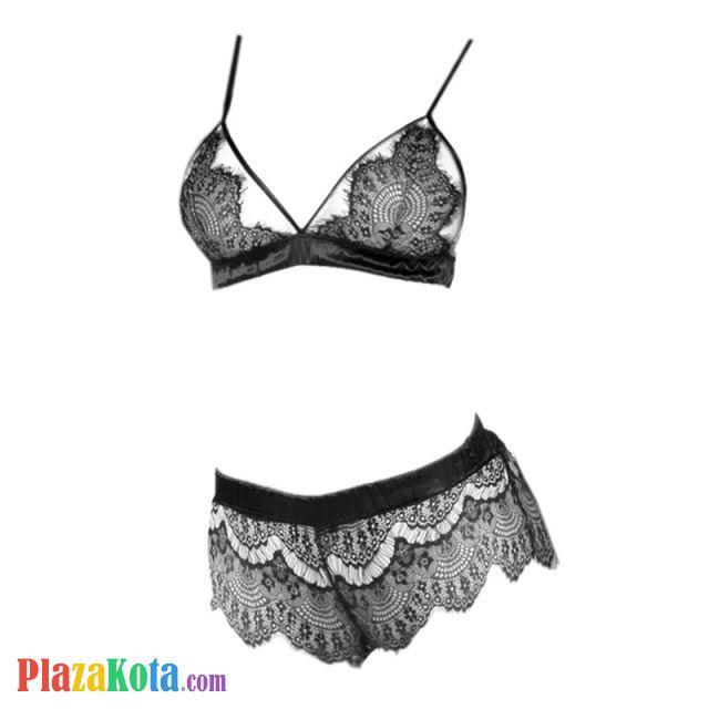 B331 - Pakaian Dalam Wanita Bra Set Bralette Seksi Hitam Transparan Lingkar Karet - Photo 1 B331 - Pakaian Dalam Wanita Bra Set Bralette Seksi Hitam Transparan Lingkar Karet - Photo 1