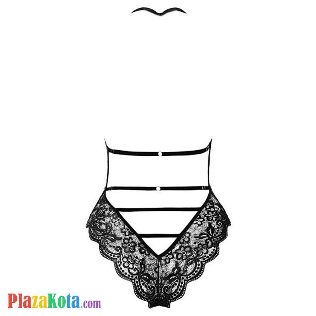 L1221 - Baju Tidur Dinas Malam Wanita Lingerie Teddy Bodysuit Seksi Halter Hitam Transparan - Photo 2