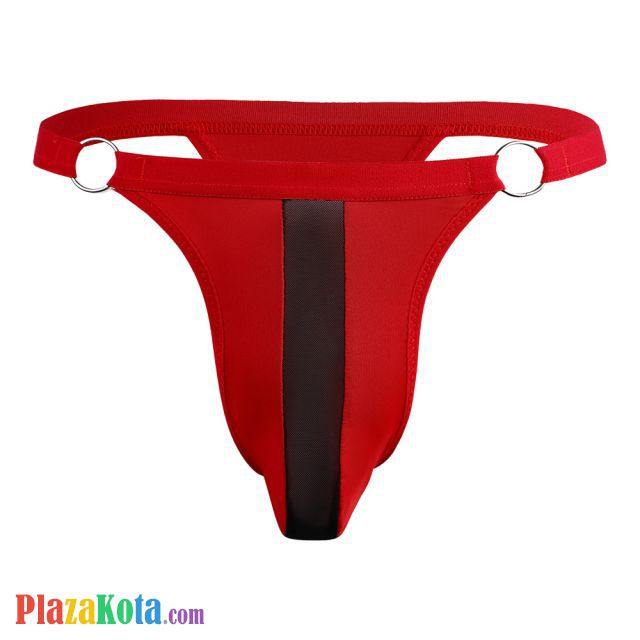 GP070 - Celana Dalam Pria G-String Seksi Merah List Hitam Transparan - Photo 1 GP070 - Celana Dalam Pria G-String Seksi Merah List Hitam Transparan - Photo 1