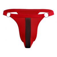 GP070 - Celana Dalam Pria G-String Seksi Merah List Hitam Transparan
