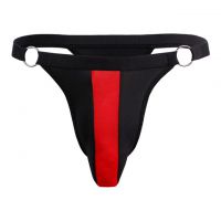 GP071 - Celana Dalam Pria G-String Seksi Hitam List Merah Transparan