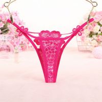 GS299 - Celana Dalam Wanita G-String Seksi Bunga Magenta Transparan - 2