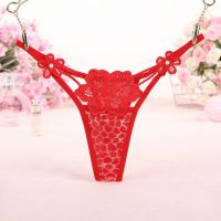 GS301 - Celana Dalam Wanita G-String Seksi Bunga Merah Transparan
