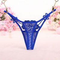 GS302 - Celana Dalam Wanita G-String Seksi Bunga Biru Transparan - 2