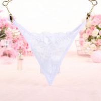 GS310 - Celana Dalam Wanita G-String Seksi Putih Transparan Rumbai