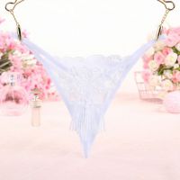 GS310 - Celana Dalam Wanita G-String Seksi Putih Transparan Rumbai - 2