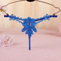 GS319 - Celana Dalam Wanita G-String Mutiara Seksi T-Back Bunga Biru