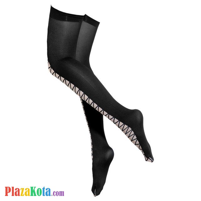 S042 - Stocking Overknee Sepaha Hitam Cross Transparan - Photo 2