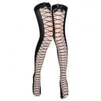 S042 - Stocking Overknee Sepaha Hitam Cross Transparan