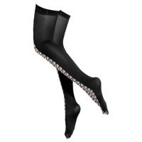 S042 - Stocking Overknee Sepaha Hitam Cross Transparan - 2