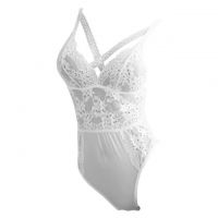 L1231 - Baju Tidur Dinas Malam Wanita Lingerie Teddy Bodysuit Seksi Putih Transparan