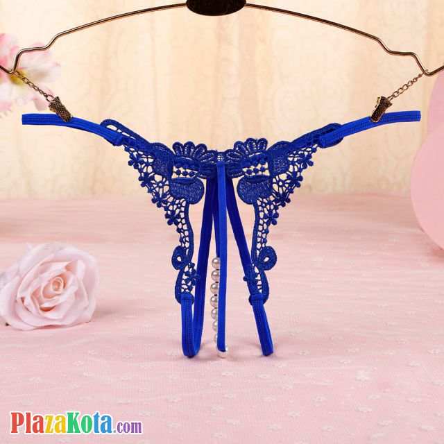 GS325 - Celana Dalam Wanita G-String Mutiara Seksi T-Back Crotchless Biru - Photo 1 GS325 - Celana Dalam Wanita G-String Mutiara Seksi T-Back Crotchless Biru - Photo 1