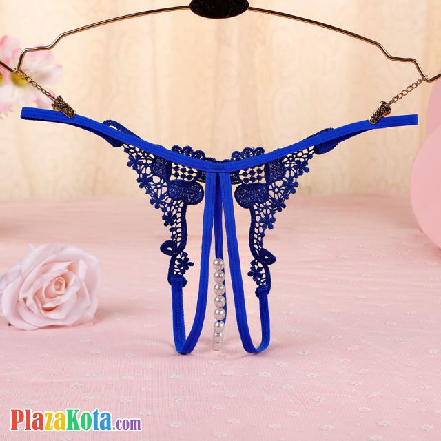 GS325 - Celana Dalam Wanita G-String Mutiara Seksi T-Back Crotchless Biru - Photo 2 GS325 - Celana Dalam Wanita G-String Mutiara Seksi T-Back Crotchless Biru - Photo 2