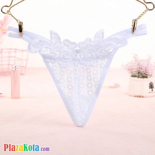 GS328 - Celana Dalam Wanita G-String Seksi T-Back Tali 2 Putih - Photo 1
