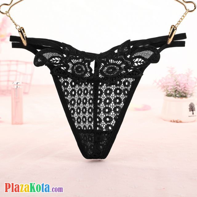 GS332 - Celana Dalam Wanita G-String Seksi T-Back Tali 2 Hitam - Photo 1