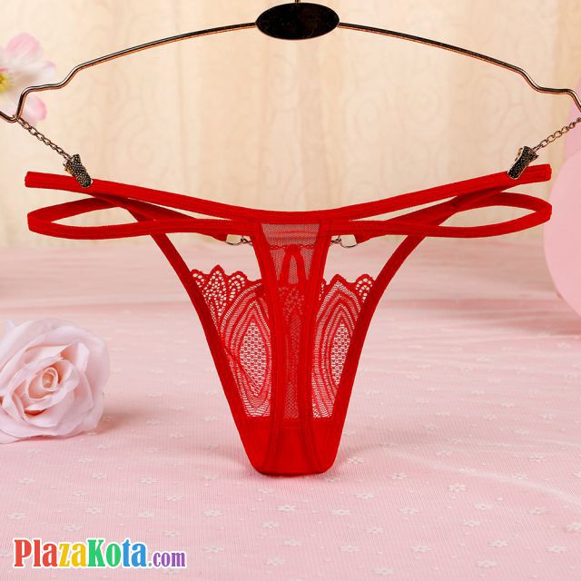 GS342 - Celana Dalam Wanita G-String Seksi Tali 2 Merah - Photo 2