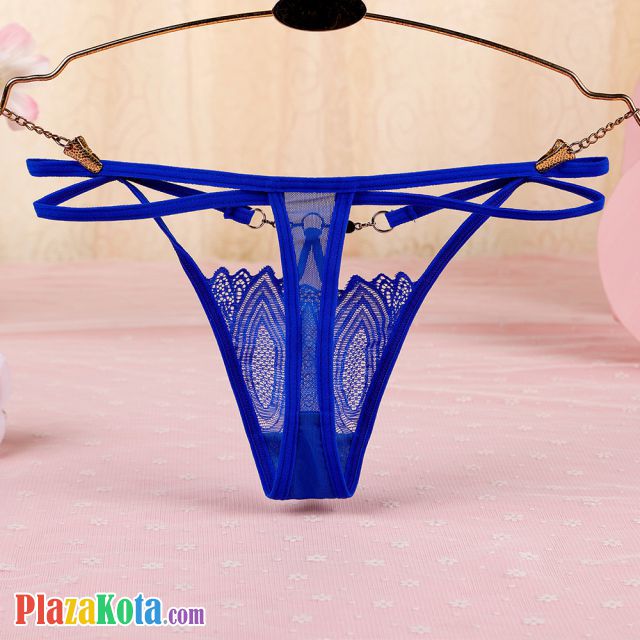 GS343 - Celana Dalam Wanita G-String Seksi Tali 2 Biru - Photo 2