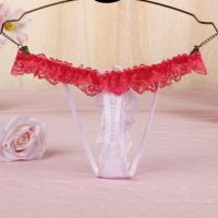 GS345 - Celana Dalam Wanita G-String Mutiara Seksi Putih Karet Peach - 2