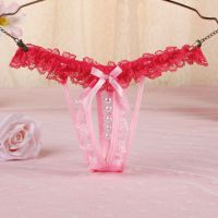GS346 - Celana Dalam Wanita G-String Mutiara Seksi Pink Karet Peach