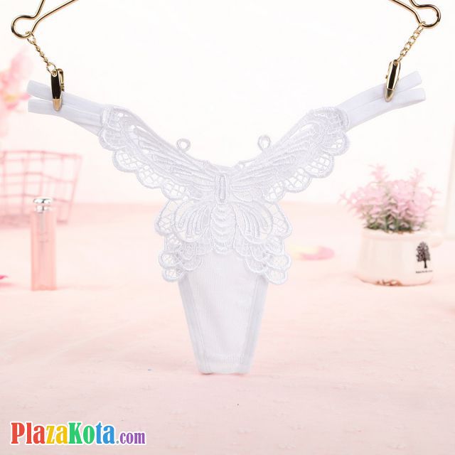 GS352 - Celana Dalam Wanita G-String Seksi Kupu-Kupu Tali 2 Putih - Photo 1