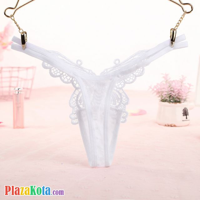 GS352 - Celana Dalam Wanita G-String Seksi Kupu-Kupu Tali 2 Putih - Photo 2
