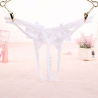 GS356 - Celana Dalam Wanita G-String Mutiara Seksi Crotchless Tali 2 Putih - 2
