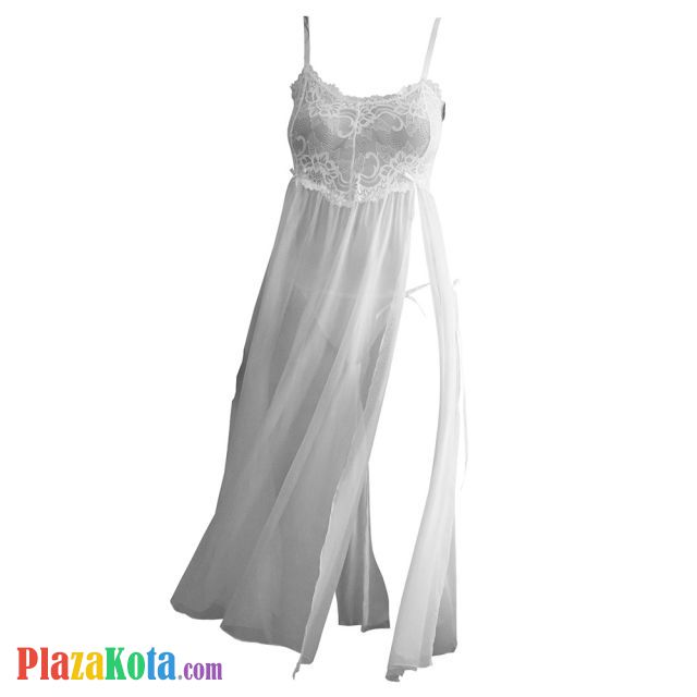 L1237 - Baju Tidur Dinas Malam Wanita Lingerie Long Dress Gaun Panjang Seksi Putih Transparan - Photo 1 L1237 - Baju Tidur Dinas Malam Wanita Lingerie Long Dress Gaun Panjang Seksi Putih Transparan - Photo 1