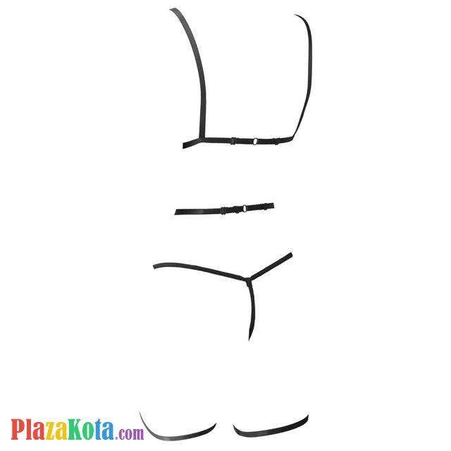 B342 - Pakaian Dalam Wanita Bra Set Bralette Seksi Hitam Transparan Tali Garter - Photo 2