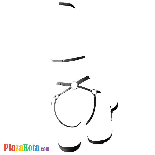 B343 - Pakaian Dalam Wanita Bra Set Bralette Seksi Halter Open Cup Hitam Crotchless Gelang Wristband - Photo 2 B343 - Pakaian Dalam Wanita Bra Set Bralette Seksi Halter Open Cup Hitam Crotchless Gelang Wristband - Photo 2