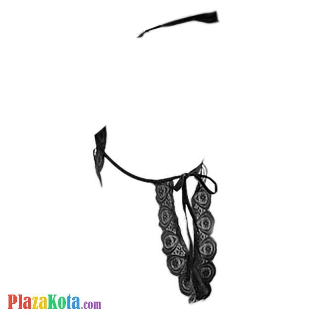 L1269 - Baju Tidur Dinas Malam Wanita Lingerie Teddy Bodysuit Seksi Halter Hitam Transparan Crotchless - Photo 2