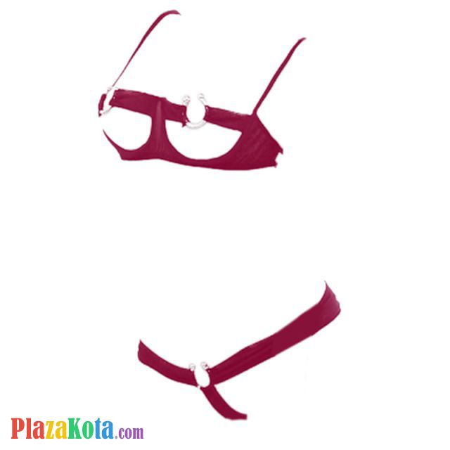 B353 - Pakaian Dalam Wanita Bra Set Kawat Underwire Seksi Open Cup Marun - Photo 1 B353 - Pakaian Dalam Wanita Bra Set Kawat Underwire Seksi Open Cup Marun - Photo 1