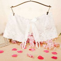 P589 - Celana Dalam Wanita Panties Boyshort Seksi Putih Transparan Crotchless