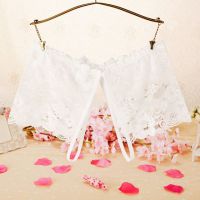 P589 - Celana Dalam Wanita Panties Boyshort Seksi Putih Transparan Crotchless - 2