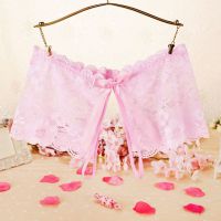P590 - Celana Dalam Wanita Panties Boyshort Seksi Pink Transparan Crotchless