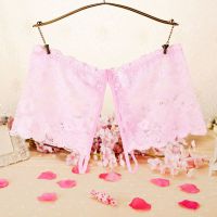 P590 - Celana Dalam Wanita Panties Boyshort Seksi Pink Transparan Crotchless - 2