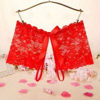P592 - Celana Dalam Wanita Panties Boyshort Seksi Merah Transparan Crotchless