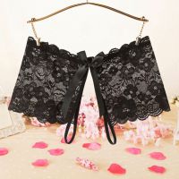 P596 - Celana Dalam Wanita Panties Boyshort Seksi Hitam Transparan Crotchless
