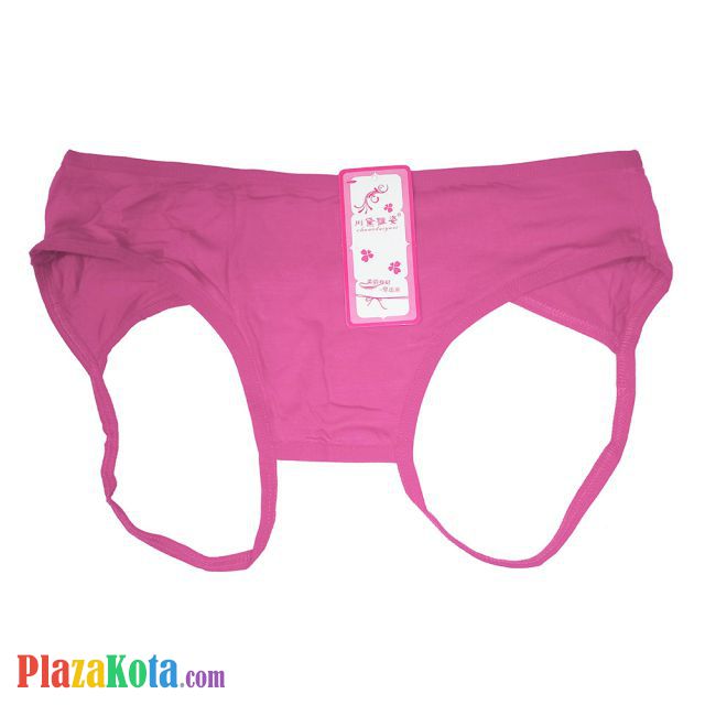 P606 - Celana Dalam Wanita Panties Hipster Seksi Magenta Crotchless Terbuka Belakang - Photo 1