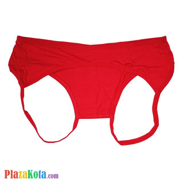 P608 - Celana Dalam Wanita Panties Hipster Seksi Merah Crotchless Terbuka Belakang - Photo 2