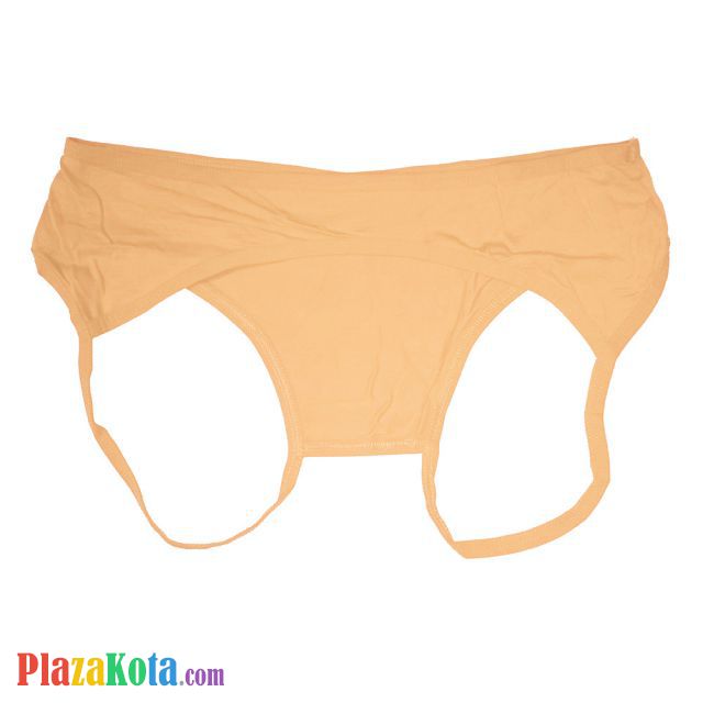 P609 - Celana Dalam Wanita Panties Hipster Seksi Krem Crotchless Terbuka Belakang - Photo 2