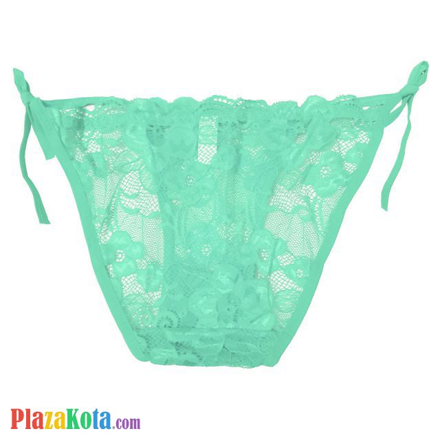 P614 - Celana Dalam Wanita Panties Thong Seksi Hijau Transparan Ikat Samping - Photo 2