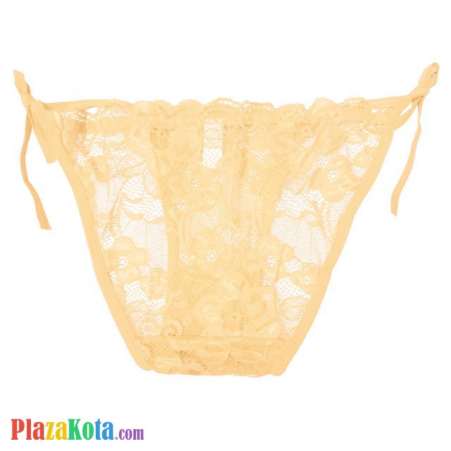 P615 - Celana Dalam Wanita Panties Thong Seksi Krem Transparan Ikat Samping - Photo 2