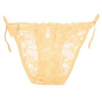 P615 - Celana Dalam Wanita Panties Thong Seksi Krem Transparan Ikat Samping - 2