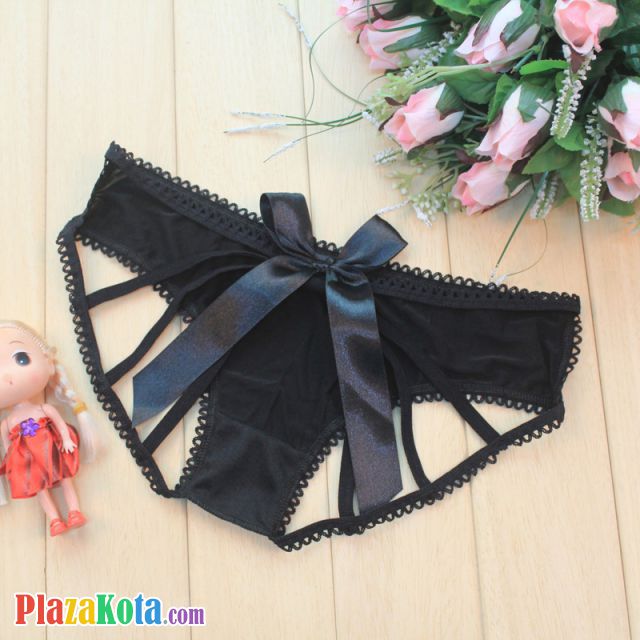 P620 - Celana Dalam Wanita Panties Hipster Seksi Hitam Pita Terbuka Belakang - Photo 1
