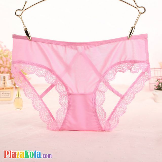 P623 - Celana Dalam Wanita Panties Hipster Seksi Pink Transparan Renda Terbuka Belakang - Photo 2 P623 - Celana Dalam Wanita Panties Hipster Seksi Pink Transparan Renda Terbuka Belakang - Photo 2
