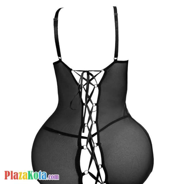 L1323 - Baju Tidur Dinas Malam Wanita Lingerie Bodycon Sheath Dress Seksi Bra Kawat Hitam Transparan - Photo 2