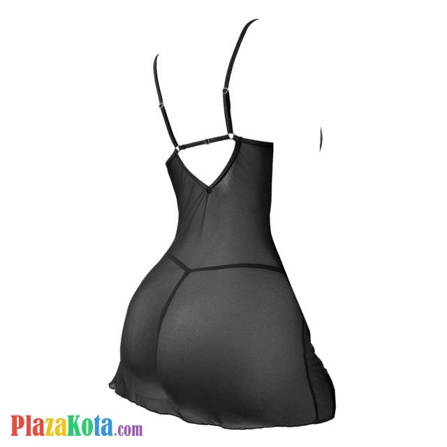 L1324 - Baju Tidur Dinas Malam Wanita Lingerie Babydoll Mini Dress Seksi Hitam Transparan - Photo 2